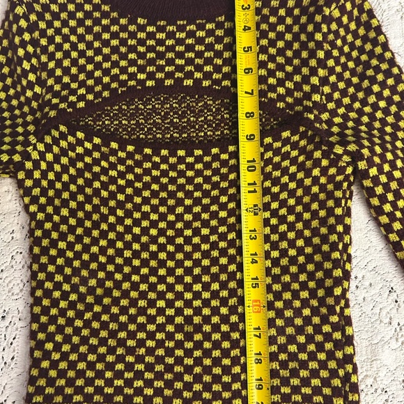 Zara Brown and Yellow Checkered Sweater - Picture 6 of 6